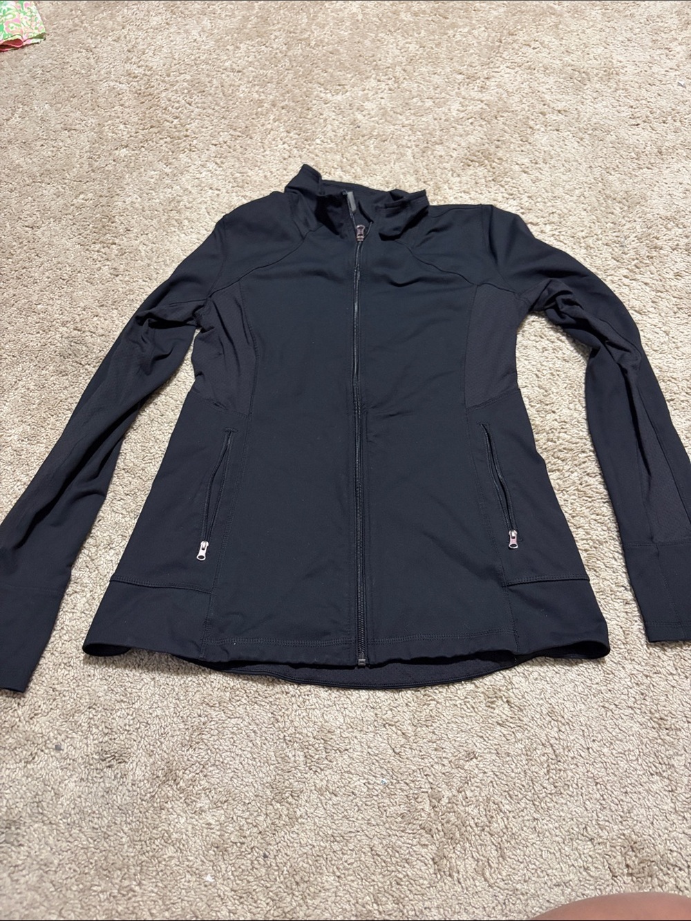 Calia Black Zip-Up Jacket Athletic Medium